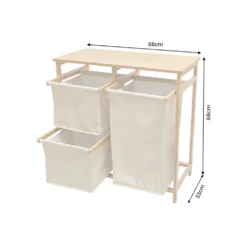 Invicta Interior Wäschekorb LAGOON SPA 70cm Bambus mit 3 Wäschesäcken