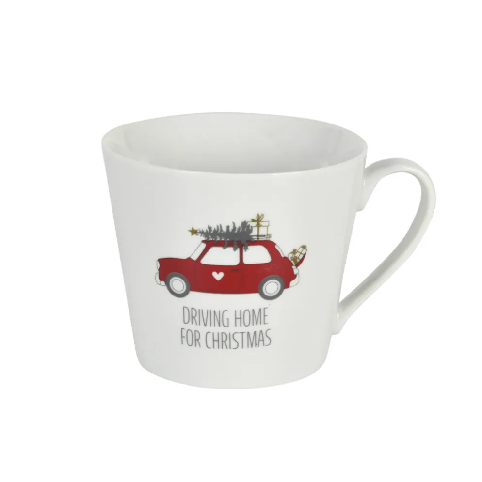 Krasilnikoff Happy Cup Becher mit Henkel, Driving Home for Christmas