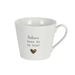Krasilnikoff Happy Cup Tasse mit Henkel, Schön dass du da bist