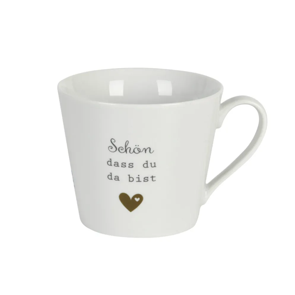 Krasilnikoff Happy Cup Tasse mit Henkel, Schön dass du da bist