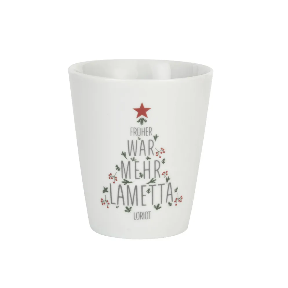 Krasilnikoff Happy Mug Becher Früher war mehr Lametta