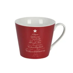 Krasilnikoff Weihnachtliche Happy Cup Tasse Christmas Words