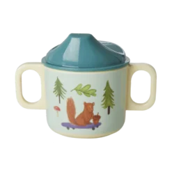 RICE Babybecher Happy Forest mit 2 Griffen