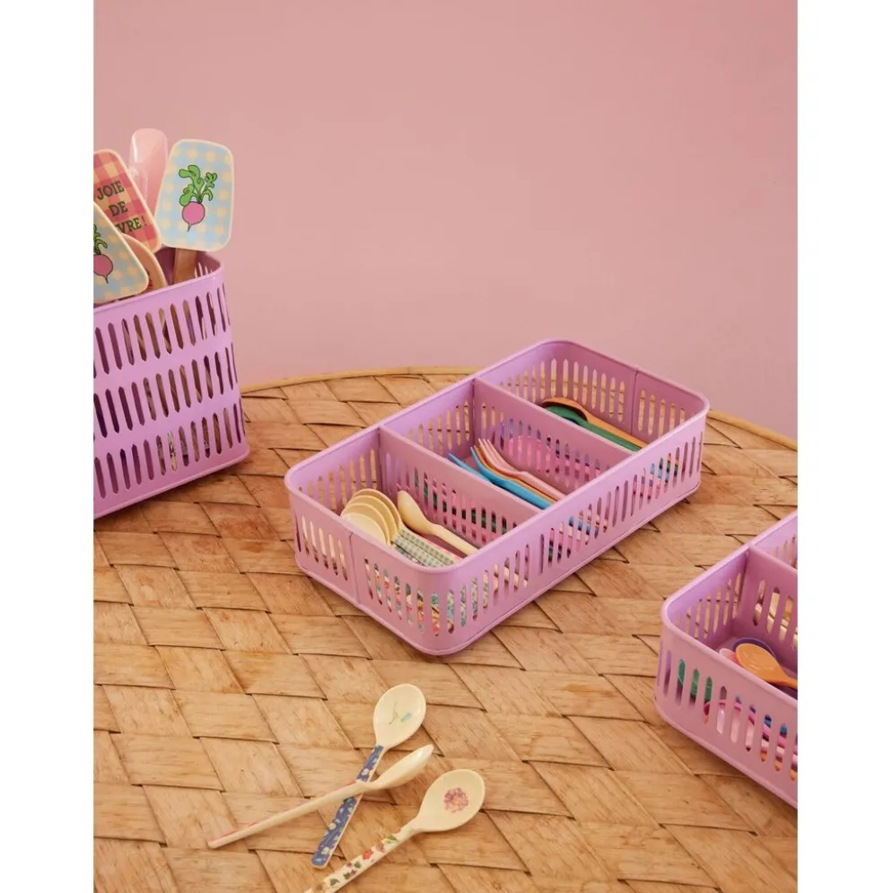 RICE Besteck Korb aus Metall, pink