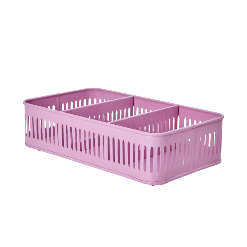 RICE Besteck Korb aus Metall, pink