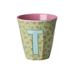 RICE Buchstaben-Becher mit Blumen Medium