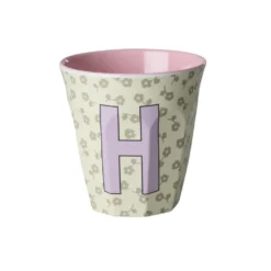 RICE Buchstaben-Becher mit Blumen Medium