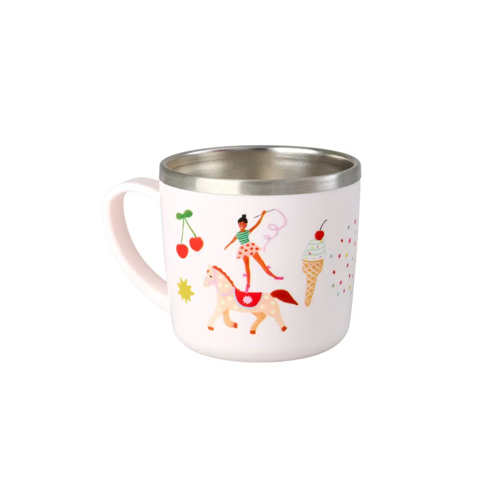 RICE Edelstahl Babybecher Kinderbecher Fun Fair mit Henkel