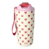 RICE Edelstahl Thermo-Becher mit Herzchen-Print