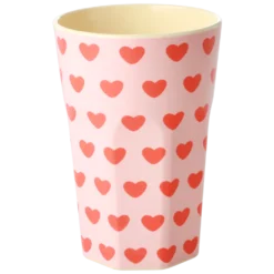 RICE Großer Melamin Becher Sweet Hearts