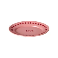 RICE Handbemalte Keramik Servierplatte LOVE