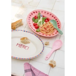 RICE Handbemalte Keramik Servierplatte LOVE