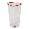 RICE Herz-Trinkglas mit rotem Rand