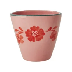 RICE Keramik Becher Handbemalt Blumenmuster