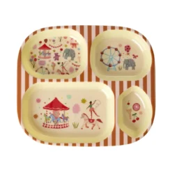 RICE Kinderteller mit 4er Einteilung Fun Fair