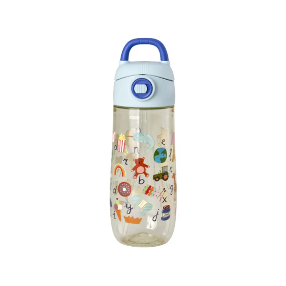 RICE Kinder Trinkflasche ABC-Print – Bunt, Robust & Skandinavisch für unterwegs