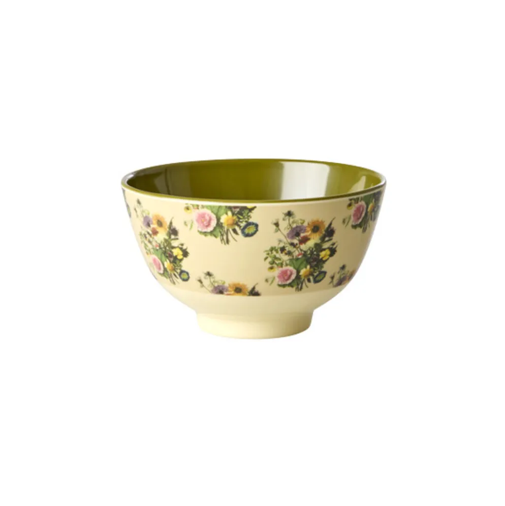 RICE Kleine Melamin Schale Retro Bouquet