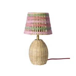 RICE Kleine Natur-Rattan Tischlampe