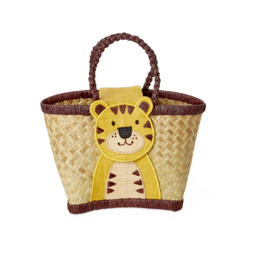 RICE Kleine Raffia Kindertasche