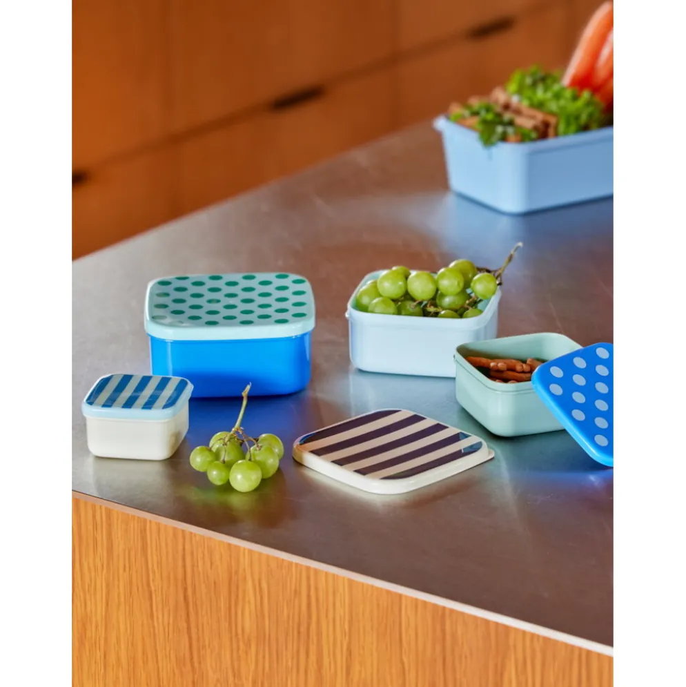RICE Kunststoff Frischhaltedosen-Set Stripes & Dots (4er-Set)