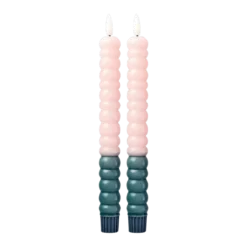 RICE LED Kerzen Twisted 2er