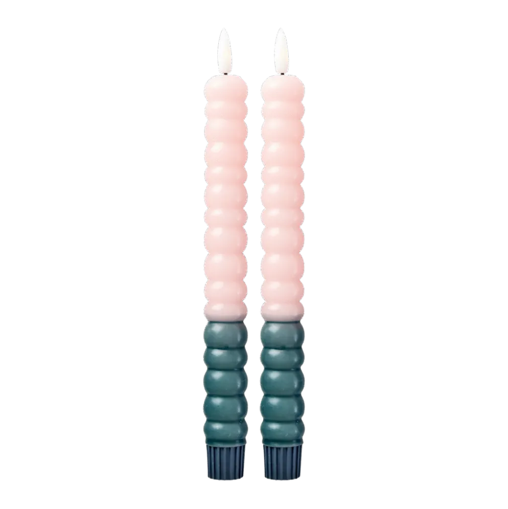 RICE LED Kerzen Twisted 2er