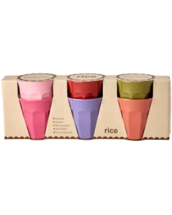 RICE Medium Melamin Becher im 6er Pack - Solid Colors
