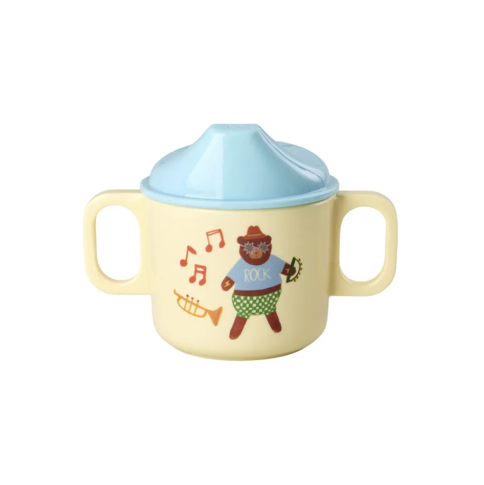 RICE Melamin Baby-Geschirrset Music Band in Geschenkbox, 4-teilig