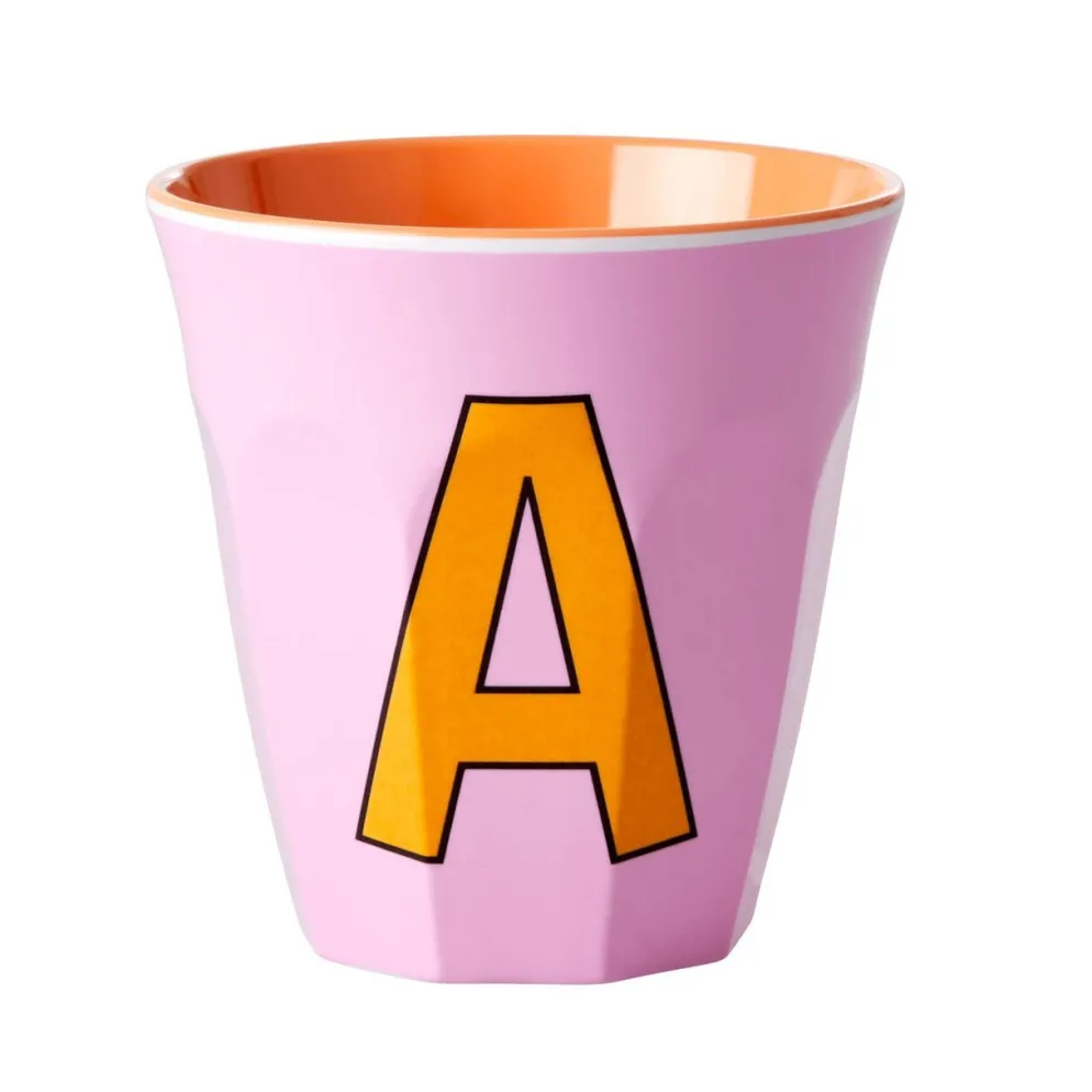RICE Melamin Becher Buchstaben
