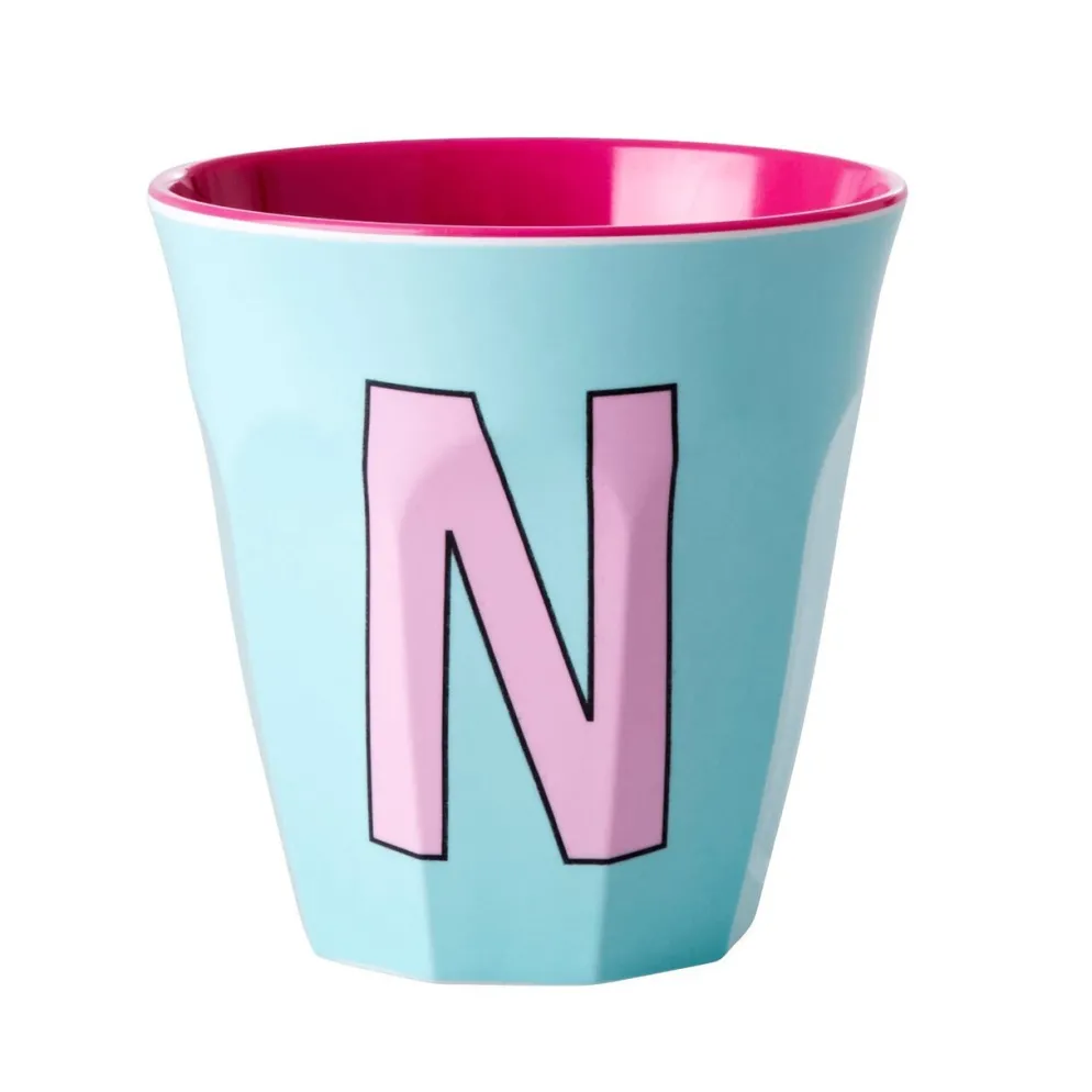 RICE Melamin Becher Buchstaben