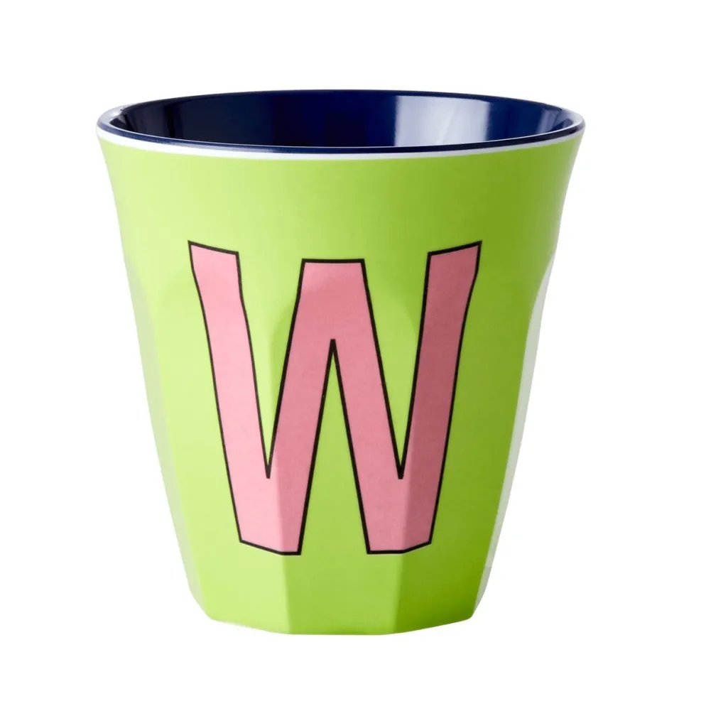 RICE Melamin Becher Buchstaben