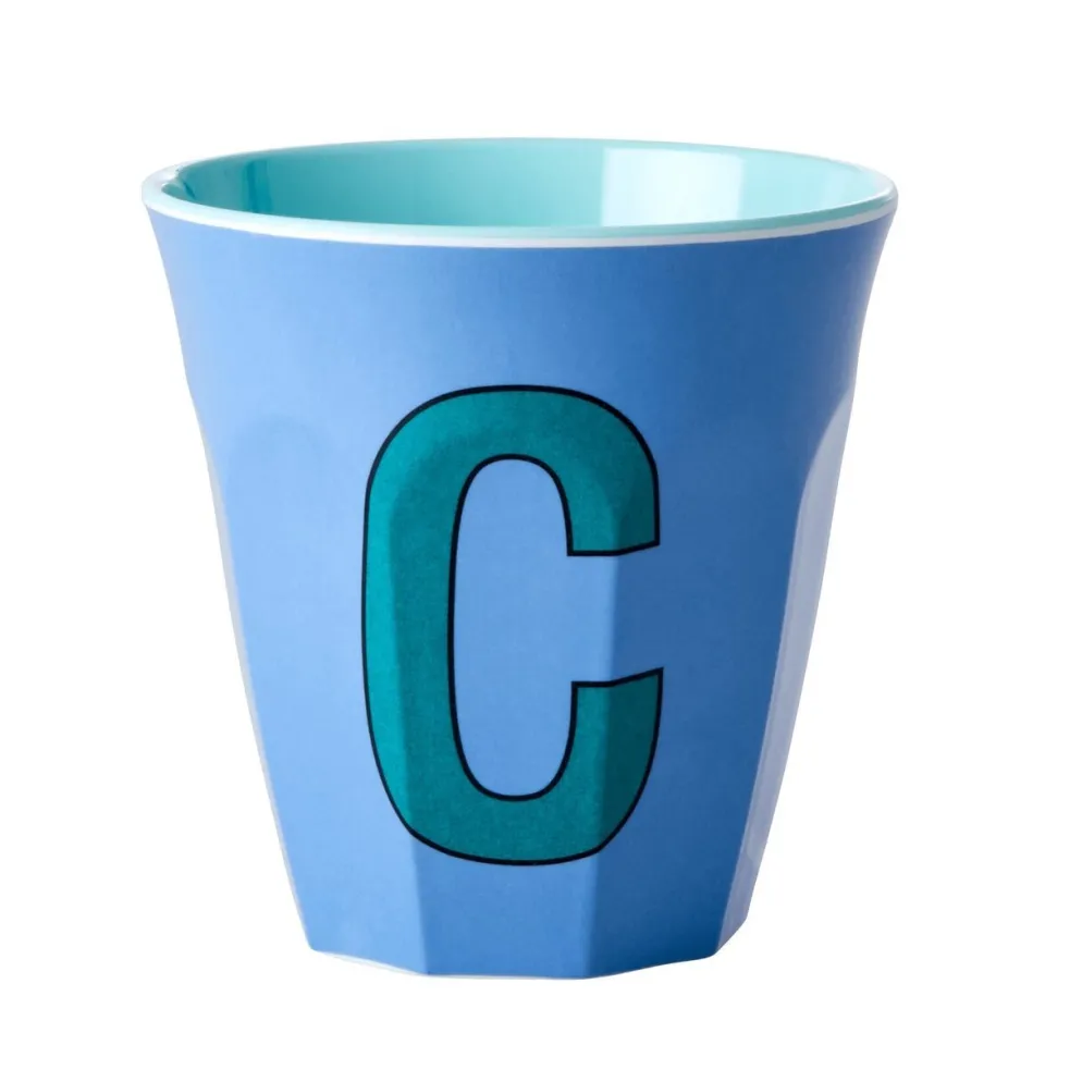 RICE Melamin Becher Buchstaben