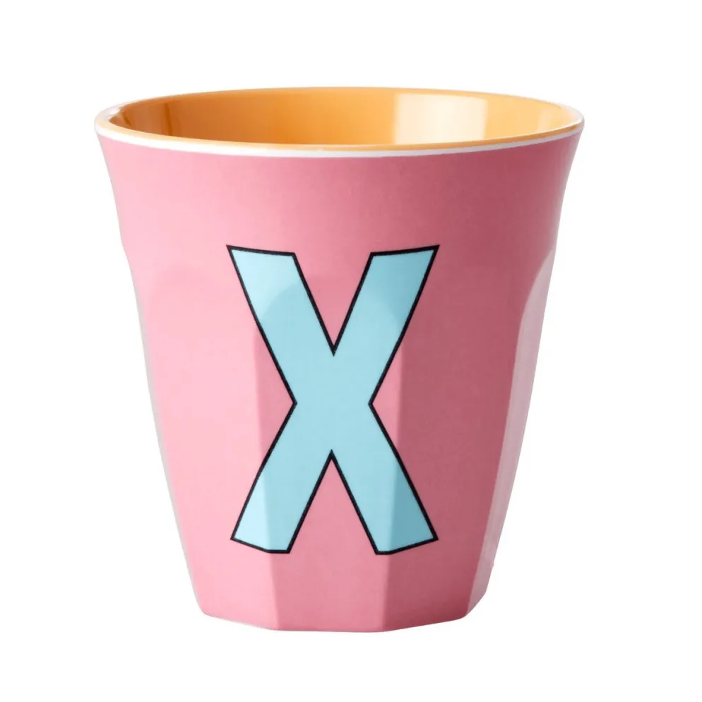 RICE Melamin Becher Buchstaben