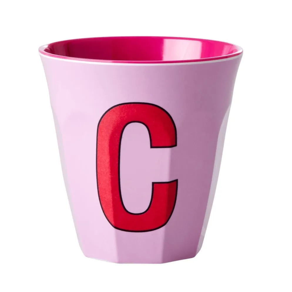 RICE Melamin Becher Buchstaben