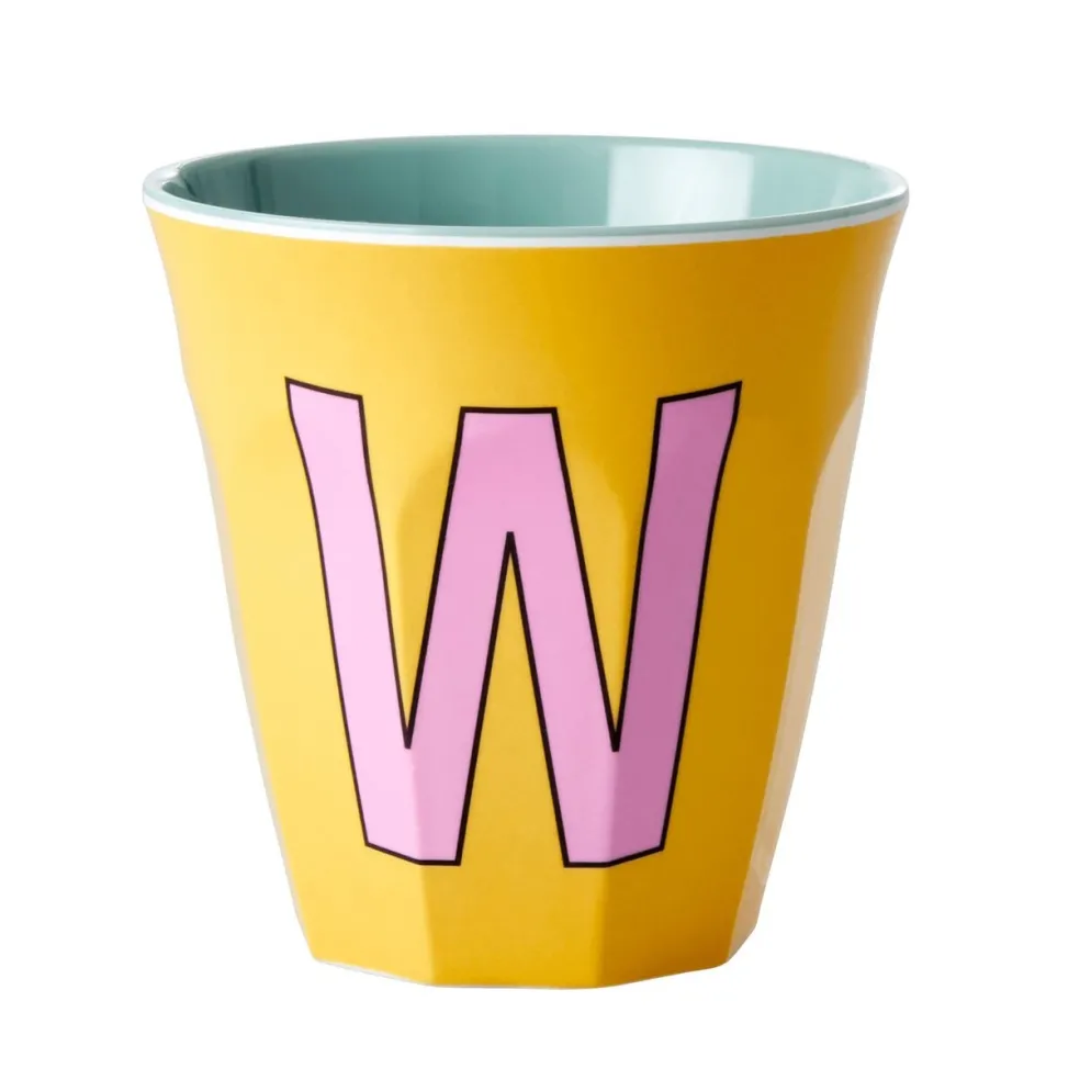 RICE Melamin Becher Buchstaben