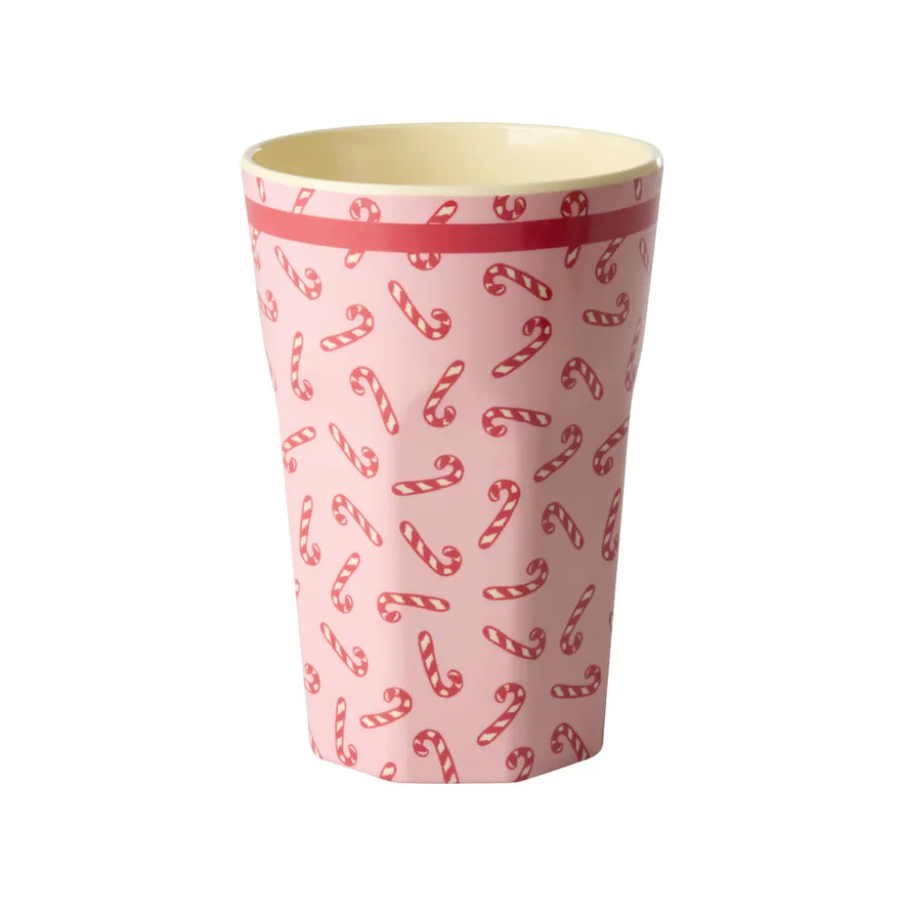 RICE Melamin-Becher Candy Cane – hoch