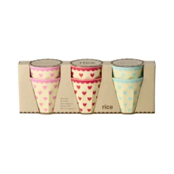 RICE Melamin Becher Favorite Hearts - Medium - 6er-Pack