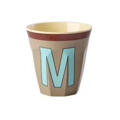 RICE Melamin Buchstabenbecher Vintage Medium