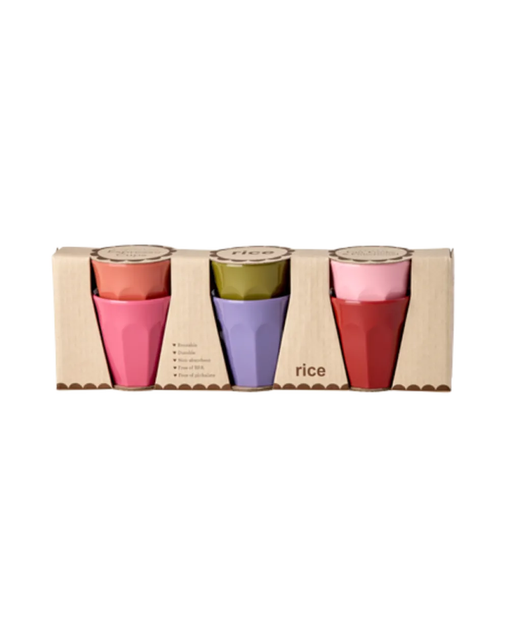 RICE Melamin Espressobecher im 6er Set