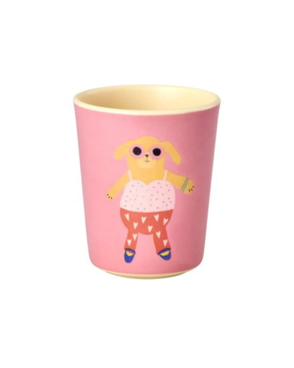 RICE Melamin Kinderbecher mit Tiermotiv Melamin Matt