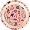 RICE Melamin Kinderteller - Bunter ABC Print