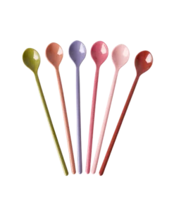RICE Melamin Latte Löffel 6er-Set - Solid Colors