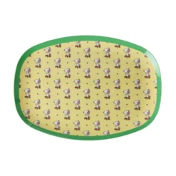 RICE Melamin Rechteckiger Kinderteller mit Snoopy