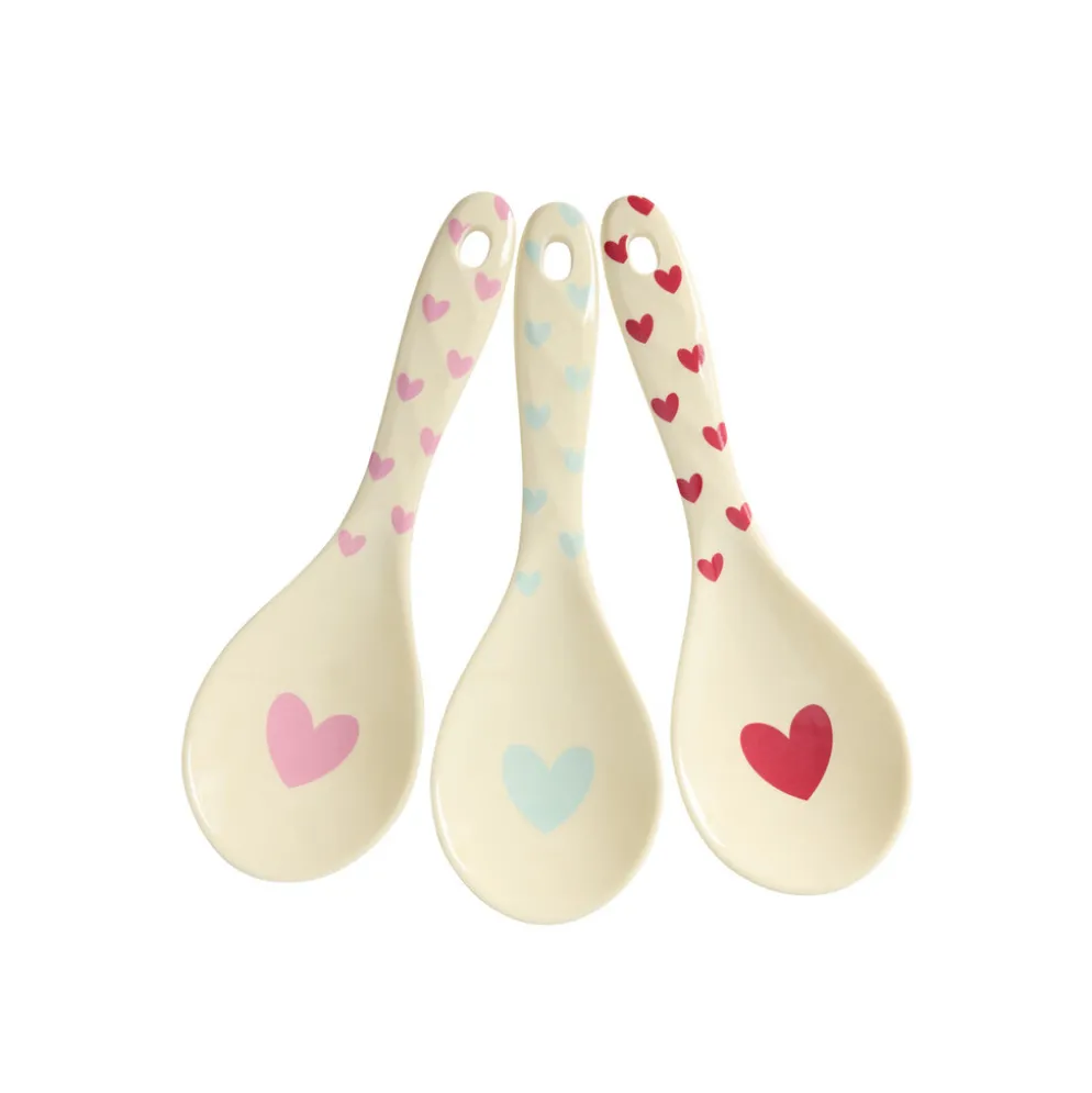 RICE Melamin Salatlöffel Favorite Hearts 3er