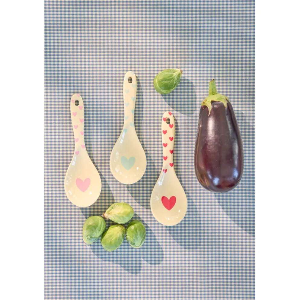 RICE Melamin Salatlöffel Favorite Hearts 3er