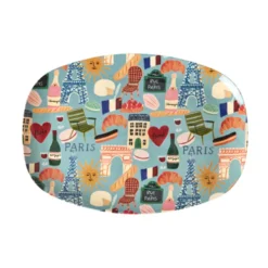 RICE Melamin Servierplatte Paris Mon Amour Teller rechteckig
