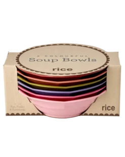 RICE Melamin Suppenteller im 6er Pack Solid Colors