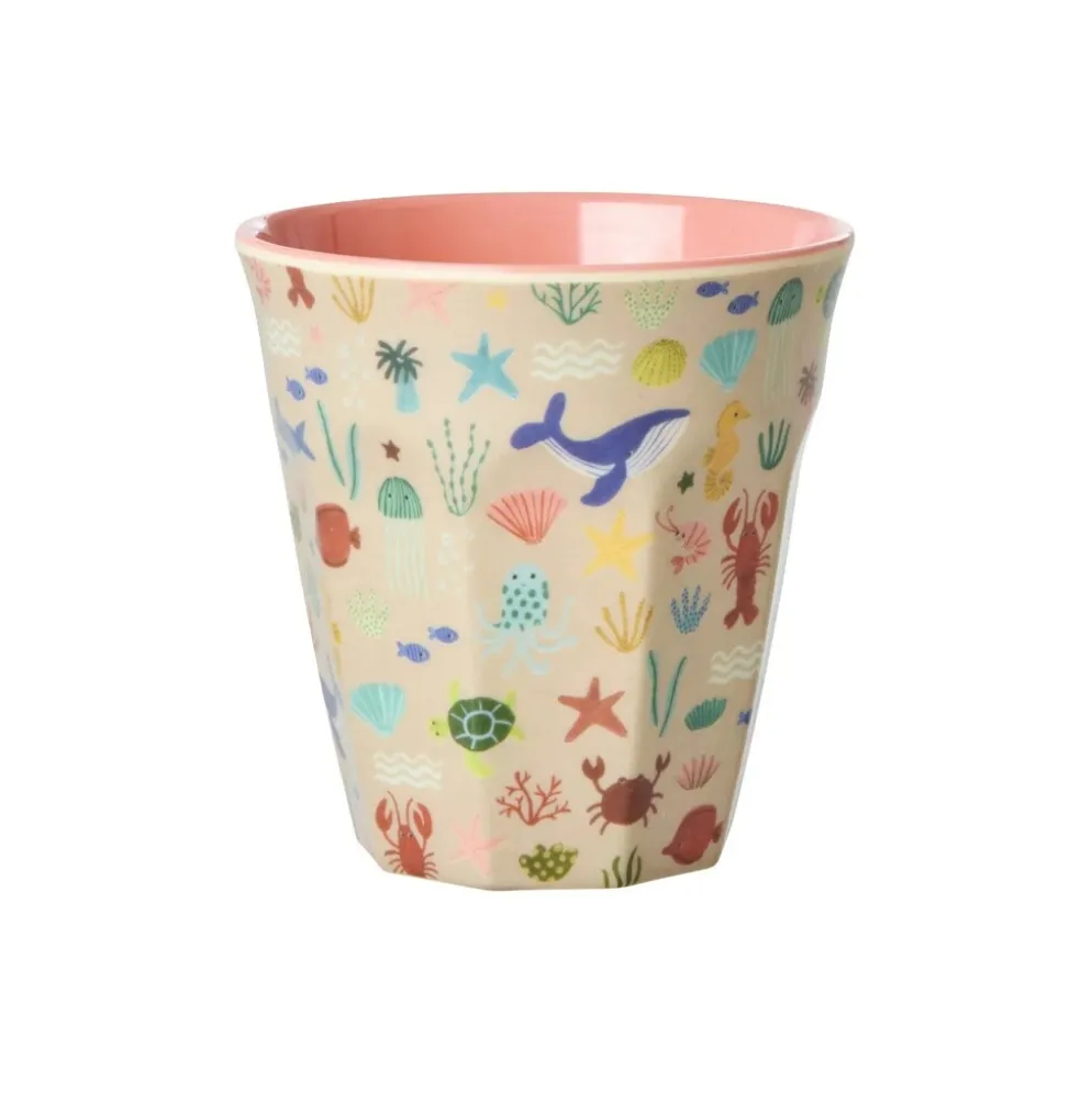 RICE Mittelgroße Kinderbecher Ocean Print