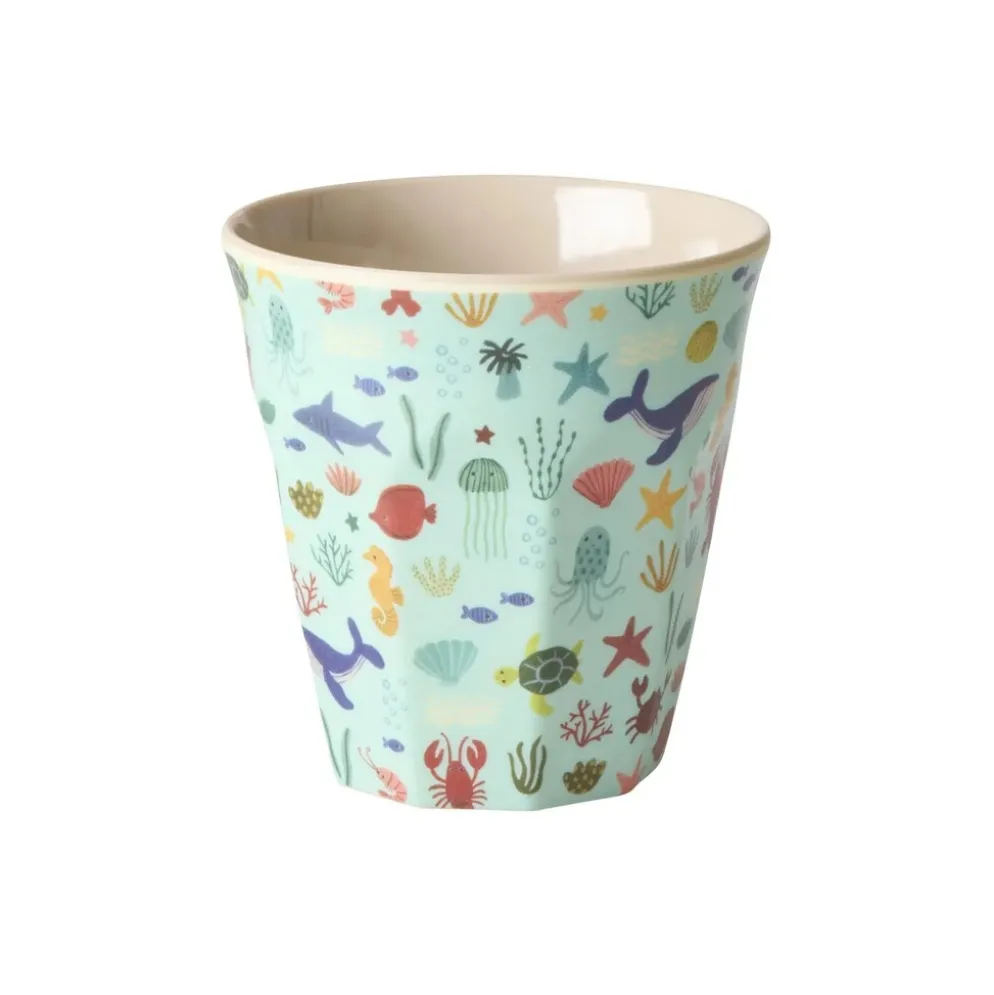 RICE Mittelgroße Kinderbecher Ocean Print