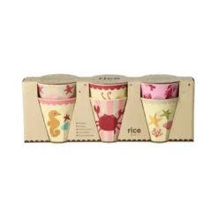 RICE Mittelgroße Melamin Becher Ocean Print 6er Set